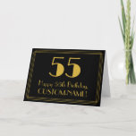 [ Thumbnail: 55th Birthday: Art Deco Inspired Look "55" + Name Card ]