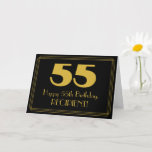 [ Thumbnail: 55th Birthday: Art Deco Inspired Look "55" & Name Card ]