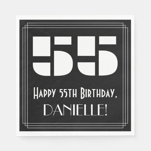 55th Birthday Art Deco Inspired Look 55  Name Napkins