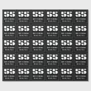 55th Birthday: Art Deco Inspired Look "55" & Name Wrapping Paper