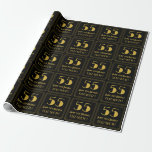 [ Thumbnail: 55th Birthday ~ Art Deco Inspired Look "55", Name Wrapping Paper ]