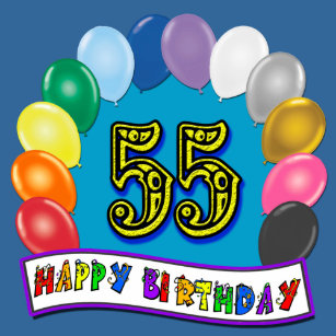 55th birthday balloons gifts on zazzle