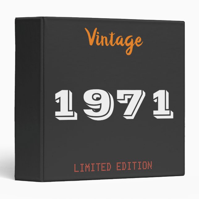 55th Birthday Binder – Vintage 1971 Limited Edit (Front/Spine)