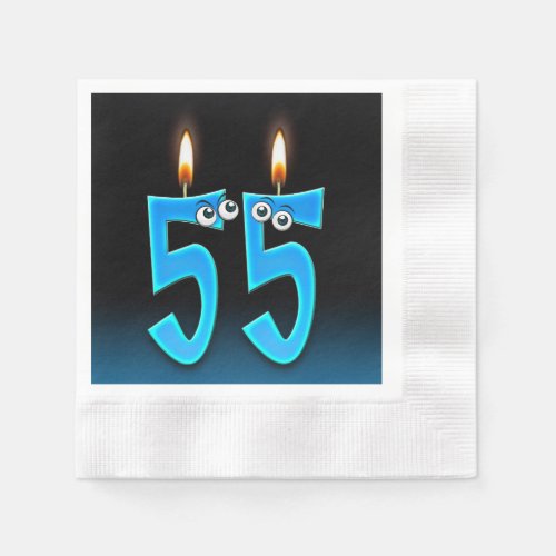 55th birthday candle with eyeballs paper napkins