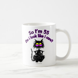 55th Birthday Cat Gifts Coffee Mug