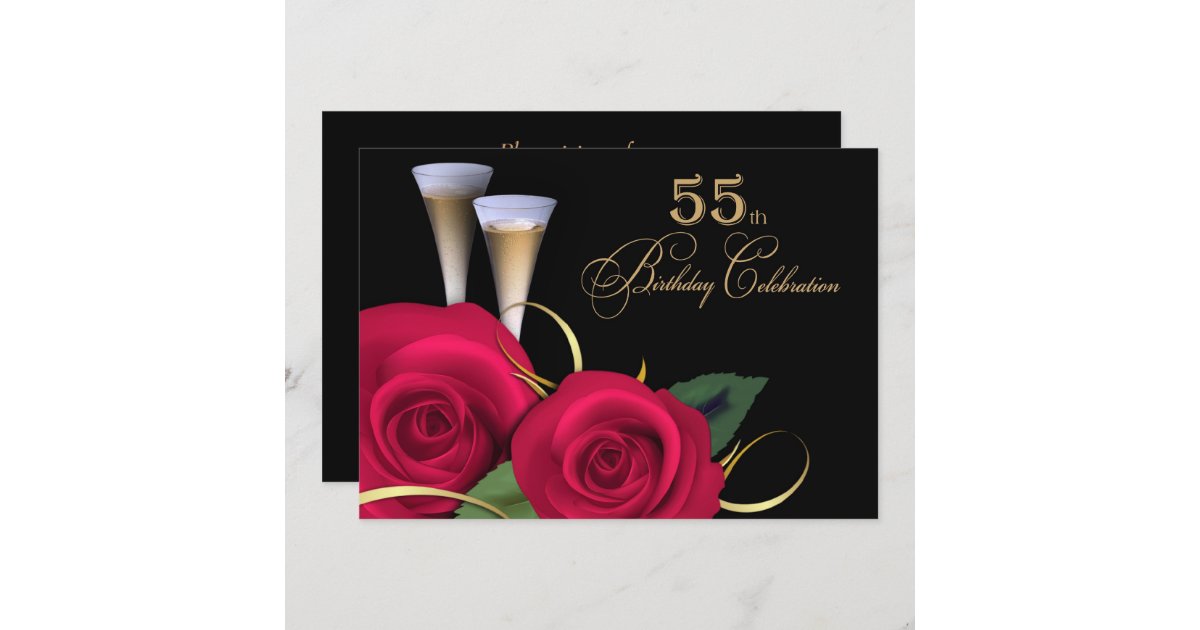 55th Birthday Celebration Custom Invitations | Zazzle