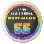 [ Thumbnail: 55th Birthday: Colorful Rainbow # 55, Custom Name ]