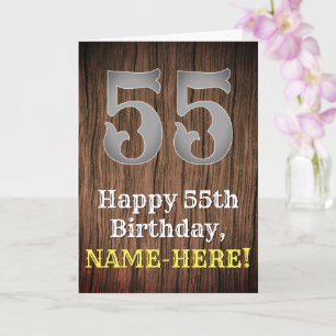 55th Birthday: Country Western Inspired Look, Name Card