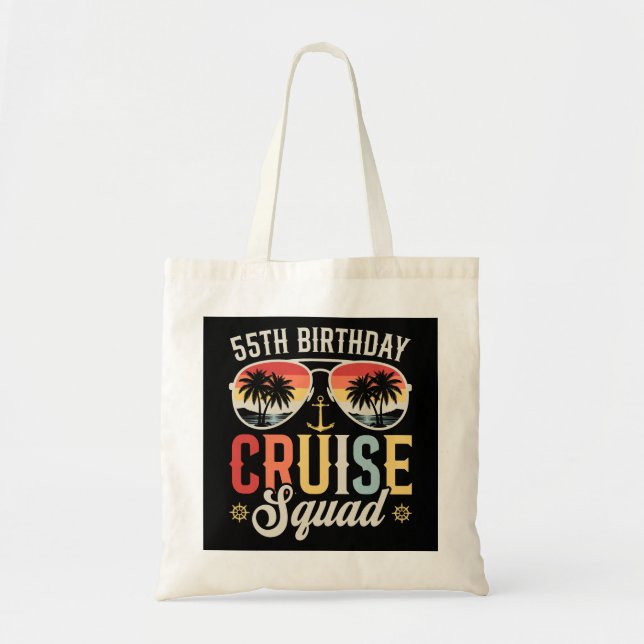 55TH Birthday Cruise Squad Family Matching Tote Bag (Front)