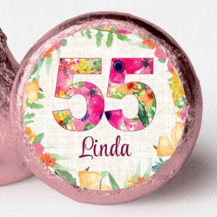 55th Birthday Elegant Floral Garden Chocolate Hershey®'s Kisses®