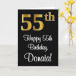 [ Thumbnail: 55th Birthday ~ Elegant Luxurious Faux Gold Look # Card ]