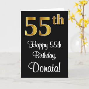 55th Birthday ~ Elegant Luxurious Faux Gold Look # Card