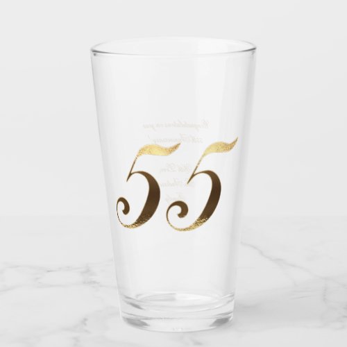 55th Birthday Emerald Wedding Anniversary Glass