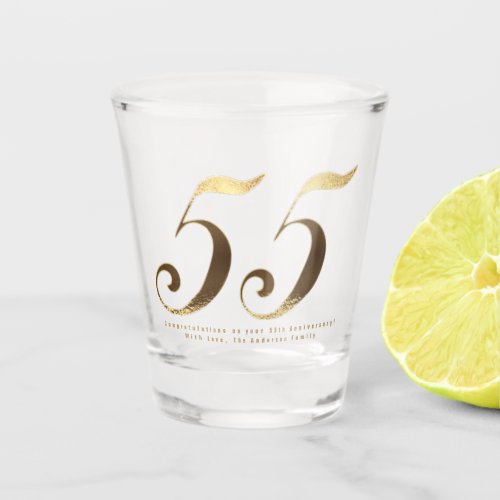 55th Birthday Emerald Wedding Anniversary Shot Glass