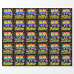 [ Thumbnail: 55th Birthday: Fun Fireworks, Rainbow Look # “55” Wrapping Paper ]