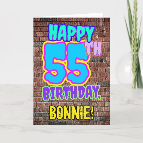 55th Birthday _ Fun Urban Graffiti Inspired Look Card