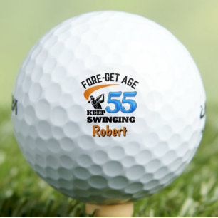 55th Birthday Gift Classic Golfer Keepsake Golf Balls
