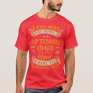 55th Birthday Gift Legends Born In September 1968 T-Shirt