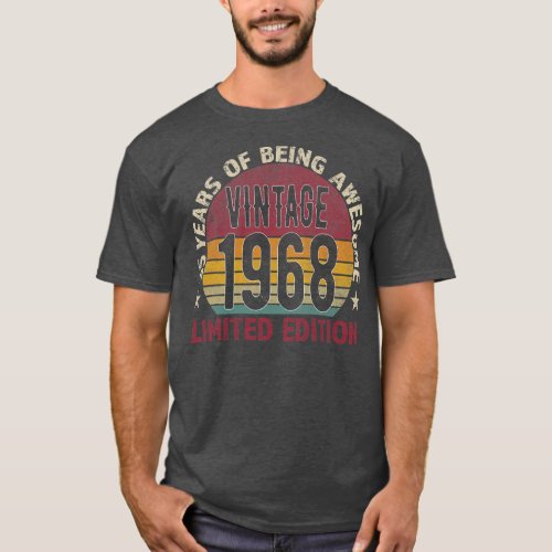 55th Birthday Gift men Vintage 1968 55 Years Old T_Shirt