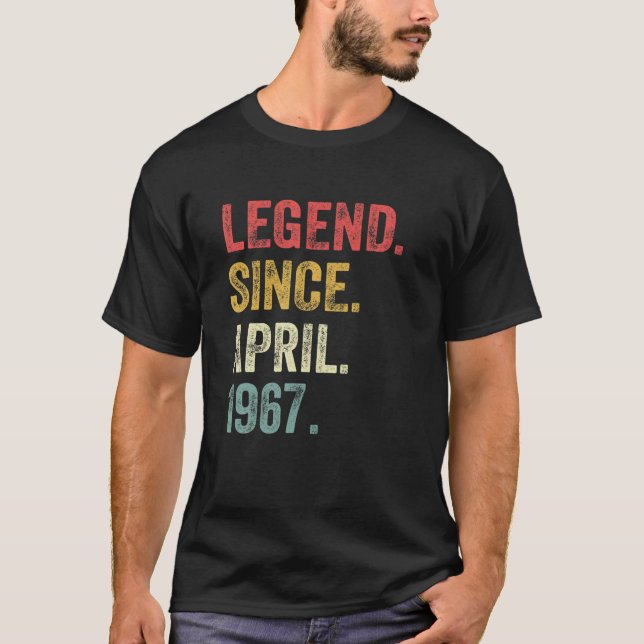 55Th Birthday Gifts 55 Years Old Legend Since Apri T-Shirt (Front)