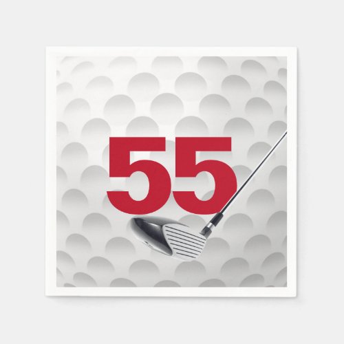 55th Birthday Golf Ball Napkins