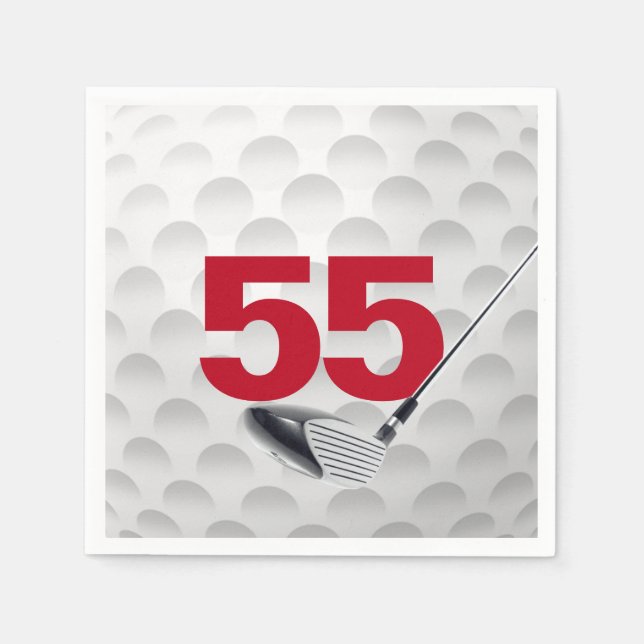 55th Birthday Golf Ball Napkins (Front)