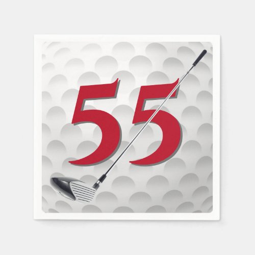 55th Birthday Golf Club Napkins