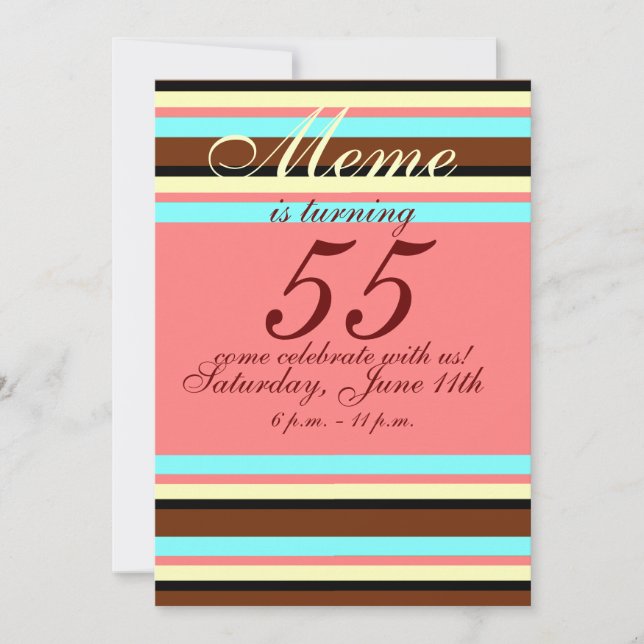 55th birthday Invitation (Front)