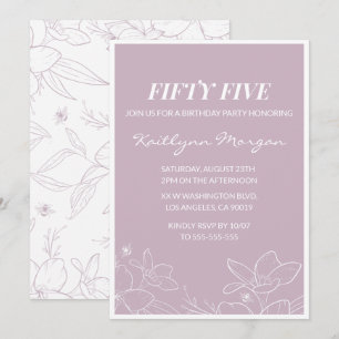 55th birthday invitations Elegant Modern Floral