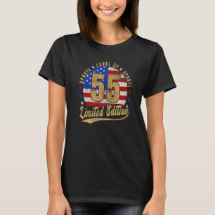 55th Birthday  Level Up Vintage Retro U S A T-Shirt