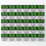 [ Thumbnail: 55th Birthday - Nerdy / Geeky Style "55" and Name Wrapping Paper ]
