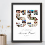 55th Birthday Number 55 Custom Photo Collage Poster<br><div class="desc">Celebrate 55th birthday with this personalized number 55 photo collage poster. This customizable gift is also perfect for wedding anniversary. It's a great way to display precious memories from your wedding and married life. The poster features a collage of photos capturing those special moments, and it can be customized with...</div>