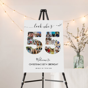 55th Birthday Number 55 Photo Collage Welcome Foam Board