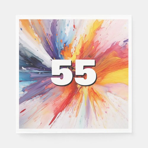 55th Birthday Paint Blast  Napkins