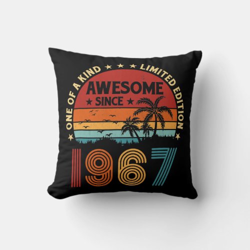 55th Birthday Party 55 Years Old Being Awesome Throw Pillow