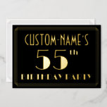 [ Thumbnail: 55th Birthday Party: Art Deco Look “55”, W/ Name Invitation ]