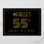 [ Thumbnail: 55th Birthday Party — Art Deco Style “55” + Name Invitation ]