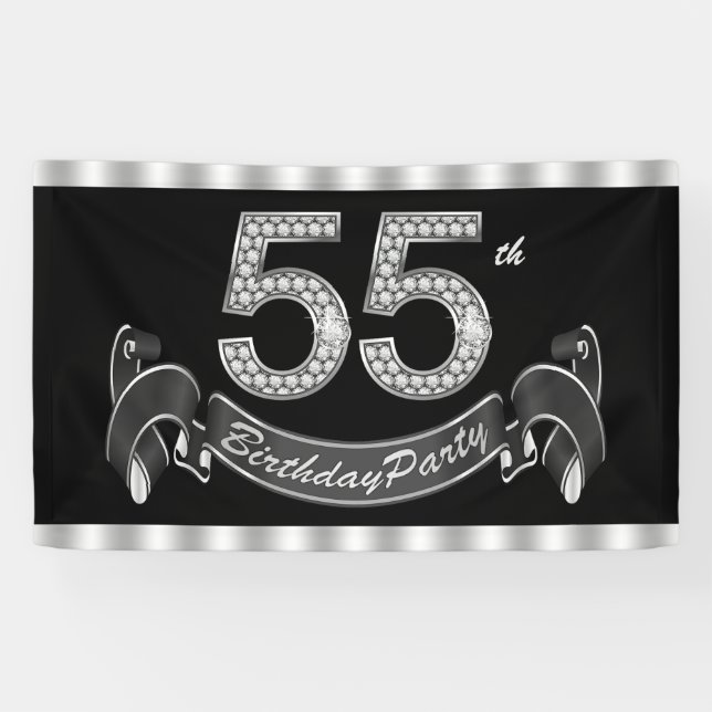 55th Birthday Party Banner (Horizontal)