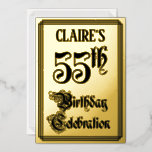 [ Thumbnail: 55th Birthday Party — Elegant Script + Custom Name Invitation ]