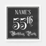 [ Thumbnail: 55th Birthday Party — Fancy Script + Custom Name Napkins ]