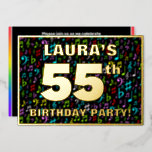 [ Thumbnail: 55th Birthday Party — Fun, Colorful Music Symbols Invitation ]