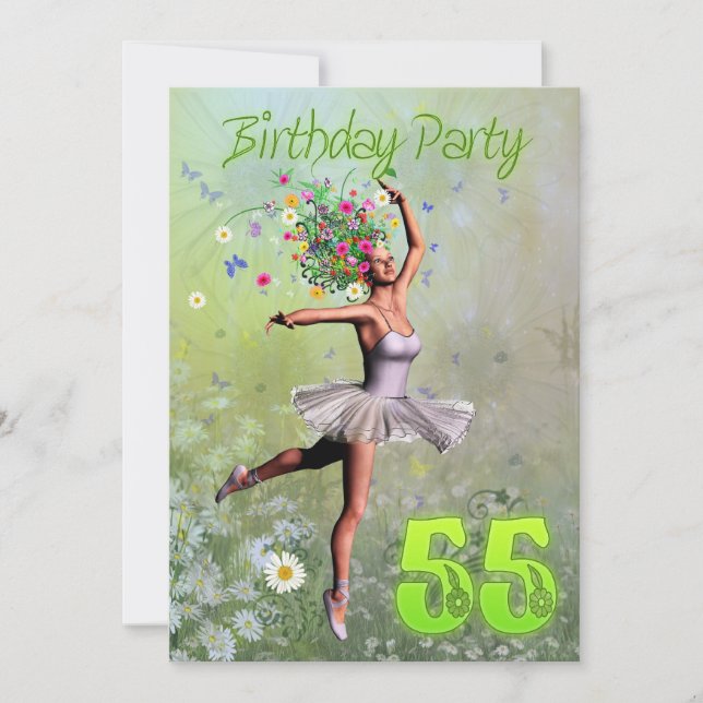 55th Birthday party invitation (Front)