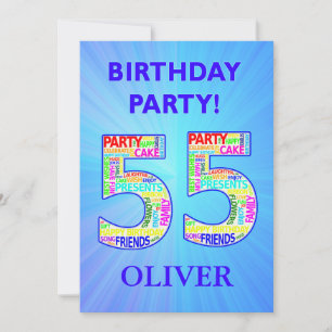 55th Birthday Party Invitation Add a Name