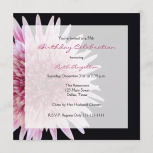 55th Birthday Party Invitation Gerbera Daisy