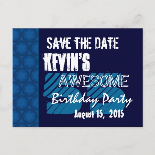 55th Birthday Party Save the Date Blue Midnight Announcement Postcard