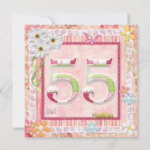 55th birthday party scrapbooking style invitation