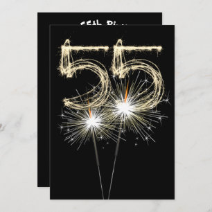 55th Birthday Party Sparkler  Invitation