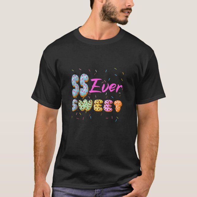 55th Birthday Party Sweet Girl Donut 55 Year Old F T-Shirt (Front)