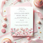 55th Birthday Pink Carnation January Birth Flower Invitation<br><div class="desc">Perfect invitation for an January birthday party. Carnation is the birth flower for that month. It forms a pretty watercolor bottom border on this floral invitation template. All text is editable</div>
