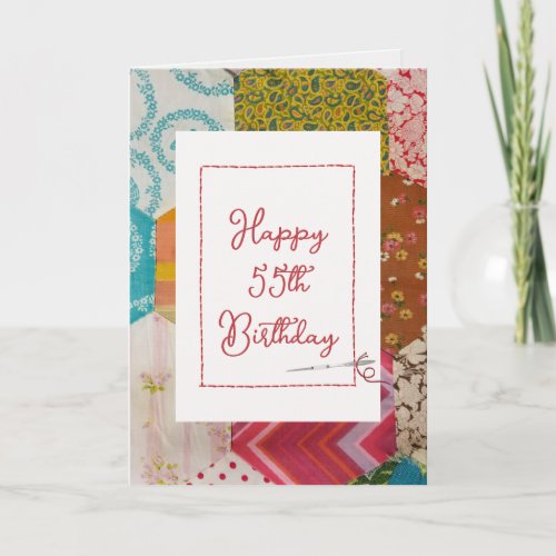 55th Birthday Quilt Pattern with Needle Card